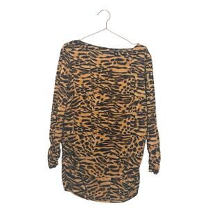 Carlisle Animal Print Long Sleeve Top - Tan & Black XXL
